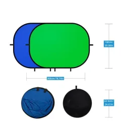 Fond pliable chromakey 2 en 1 vert/bleu (150 × 200 cm) vue 2 ezone maroc avito electroplanet