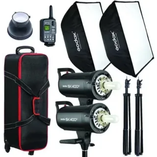 Godox SK400II (pack 2 flashs 400 Ws + pieds + softbox) ezone maroc avito electroplanet