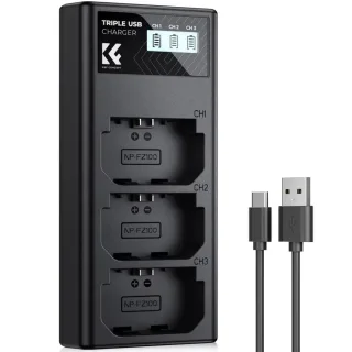 K&F Concept Chargeur NP-FZ100 chargeur de batterie 3 emplacements ezone maroc avito electroplanet