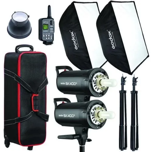 Godox SK400II (pack 2 flashs 400 Ws + pieds + softbox) ezone maroc avito electroplanet
