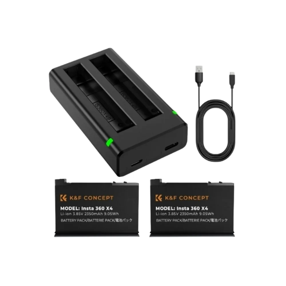 K&F Concept Chargeur hub et 2 batteries KIT pour Insta360X4 ezone maroc avito electroplanet