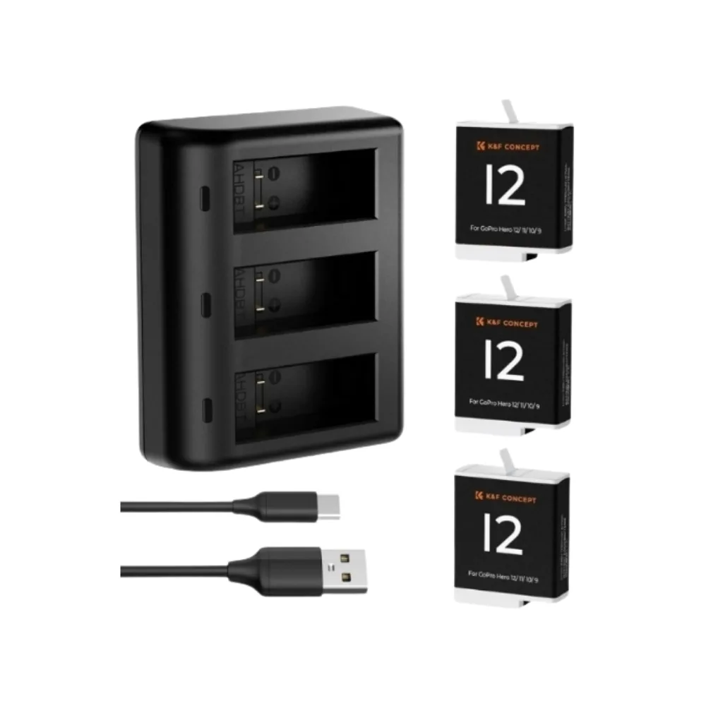 K&F Concept Chargeur hub et 3 batteries KIT pour GoPro KF28.0032V1 ezone maroc avito electroplanet