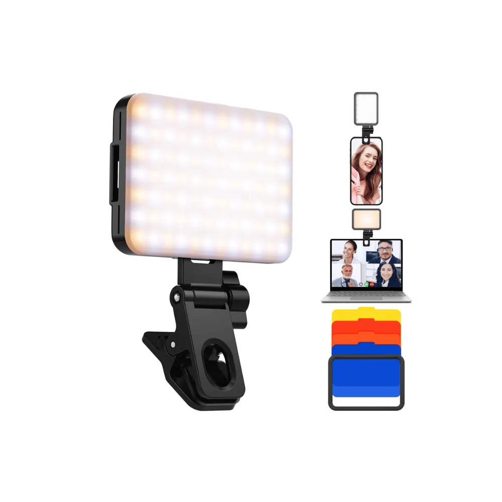 Lampe vidéo LED portable à pince avec batterie rechargeable. ezone maroc avito electroplanet