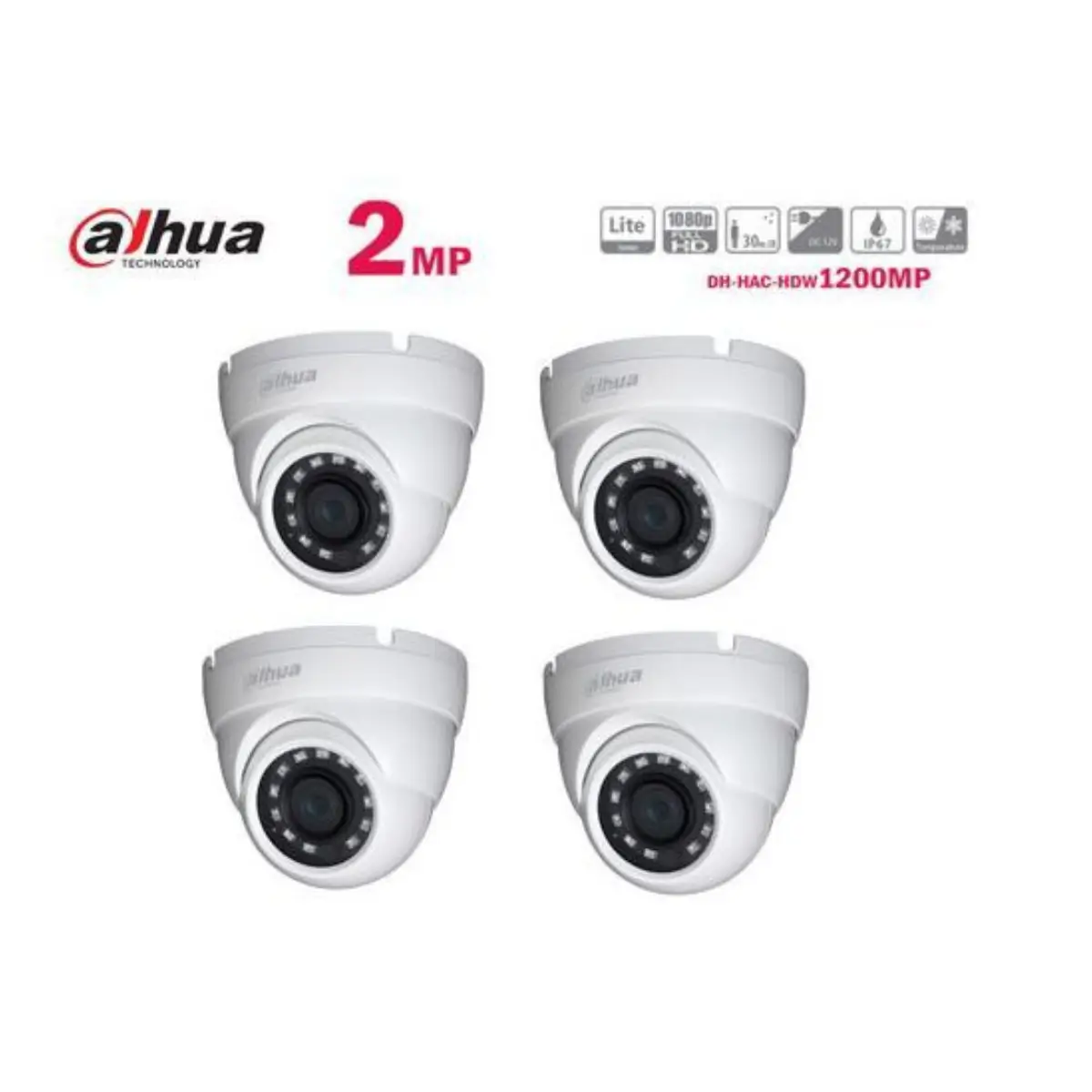 Dahua Pack Ensemble de 4 caméras de surveillance d'intérieur 2MP 1080P PRIX MAROC 1 Dahua Pack 4 caméras