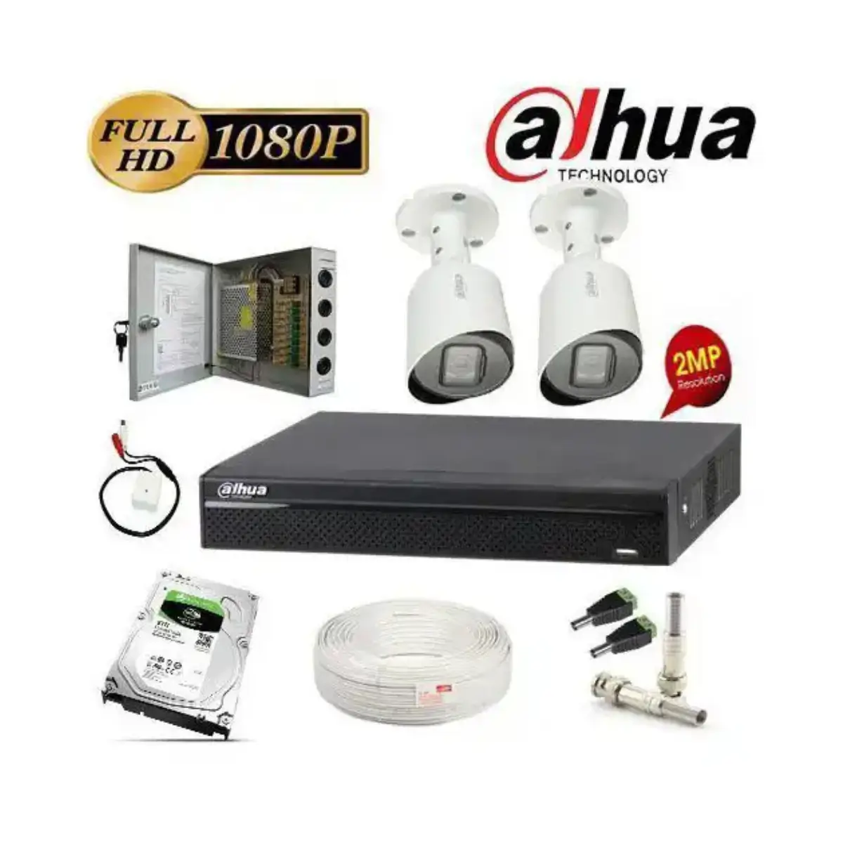 Dahua Pack Complet de Camera de Surveillance de A à Z 2MP 1080P 2MP PRIX MAROC 1 Dahua Pack Complet